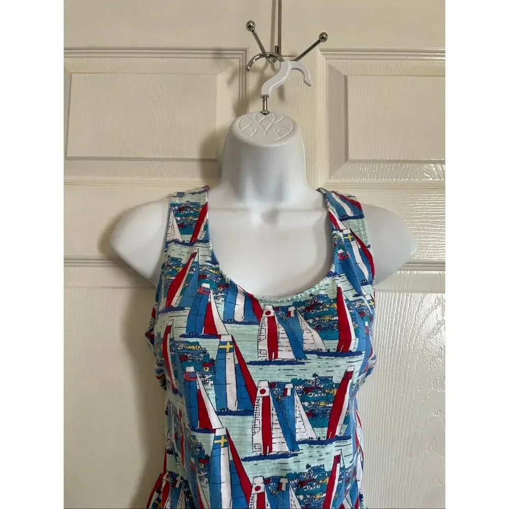 Vineyard Vines Medium Americas Cup Scoop Neck Short Romper